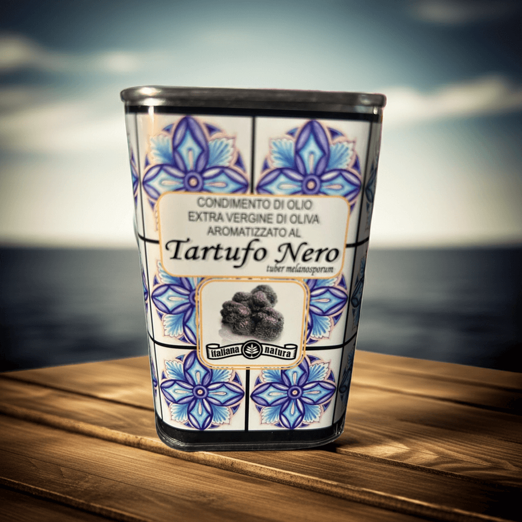 Extra Vergine Olijfolie 25cl al Tartufo Nero – Decoratief Blik