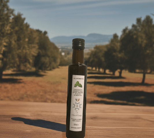 aromatische olijfolie extra vergine basilicum